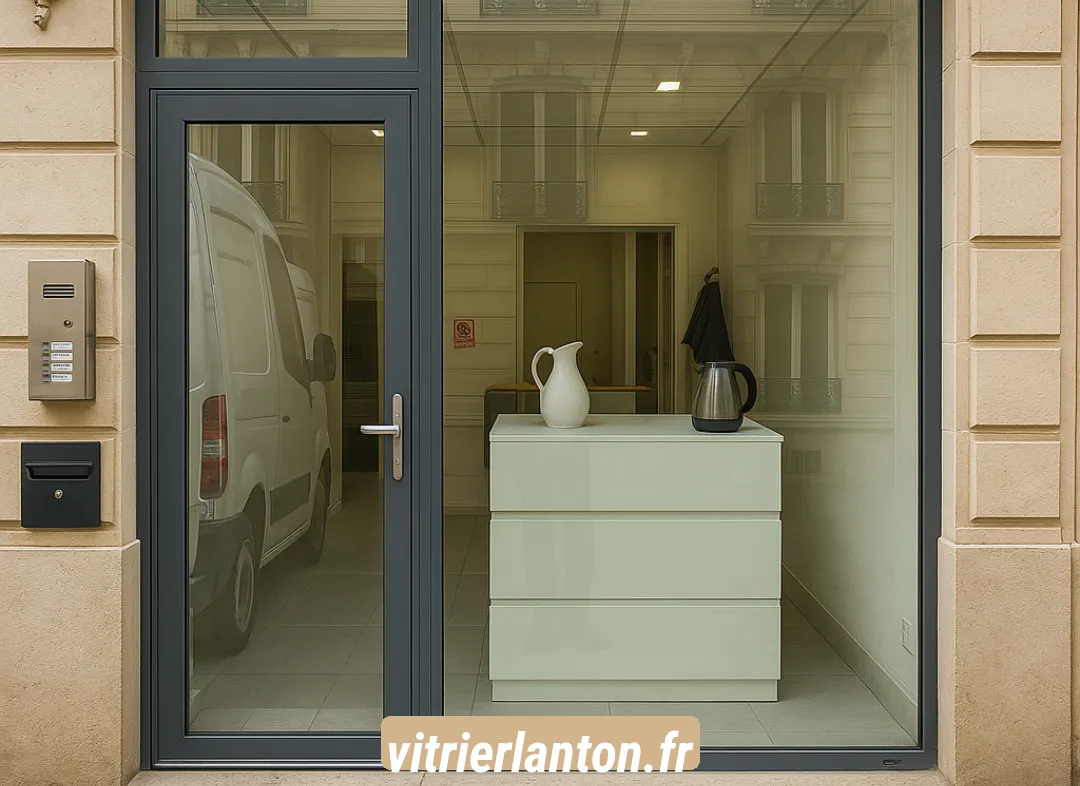 Façade vitrine de magasin en aluminium sur mesure à Lanton